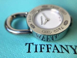 Tiffany & Co. 1837 Reloj Bolsillo Redondo Colgante Dije Plata Esfera Blanca Cuarzo - Imagen 1 de 7