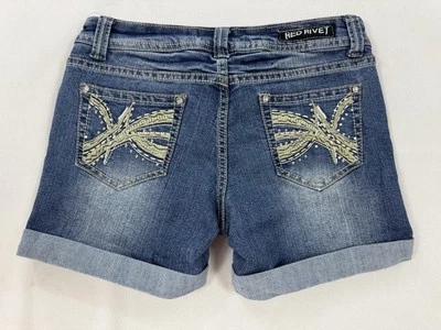 Pantalones Cortos Denim Red Remache Junior/Mujer Elásticos Fábrica Desgastados Talla: 5 Foto 1 de 4