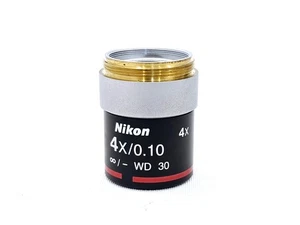 Nikon 4x/0.10 Objective ∞/- WD 30 - Picture 1 of 3