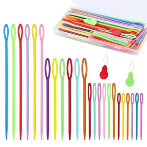 120 Pcs Plastic Sewing Needles - 4 Sizes of Yarn Sewing Needle with Threader ... - Picture 1 of 7