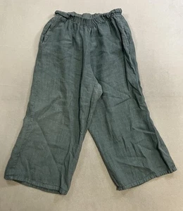 Bryn Walker Blue Linen Pull On Pants Elastic Waist Size Medium - Picture 1 of 11