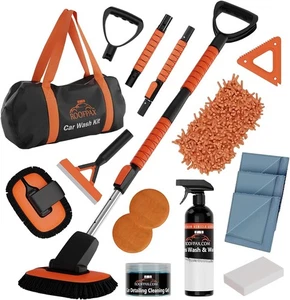 Premium Car Wash Detailing Kit Complete Bundle w/ Telescoping Handle Brush - Picture 1 of 7