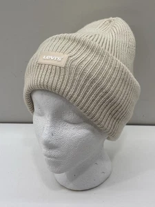 Levi’s Block Strick Beanie Wintermütze Bündchen Creme Weiß Unisex - Bild 1 von 8