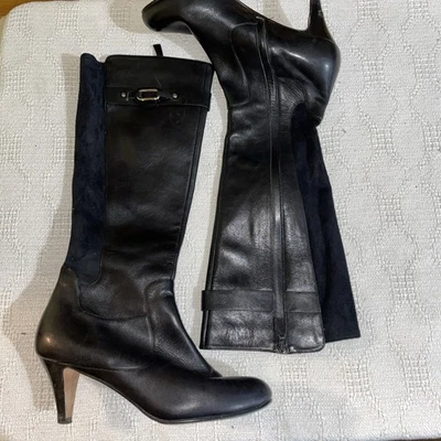 Botas hasta la rodilla Cole Haan para mujer talla 8,5 B cuero negro salir fiesta diversión  Foto 1 de 4