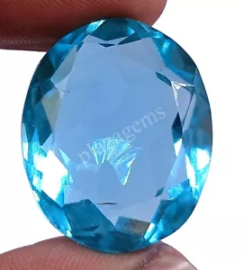 52.75 Ct Oval Cut Blue Topaz EGL Certified Transparent Loose Gemstone 5FRT - Picture 1 of 10