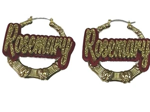 Pendientes de bambú placa de nombre personalizada 1.5 2.5 3.5" tamaño elección corte láser personalizado - Imagen 1 de 12