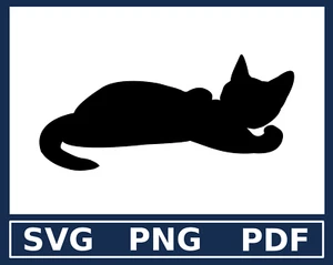 Cat SVG PNG Vector Clip art Animal Design Silhouette Car Vehicle Decal Clipart - Picture 1 of 1