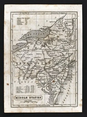 1846 Boynton Map New York Pennsylvania New Jersey Maryland Philadelphia NY City  - Image 1 of 2