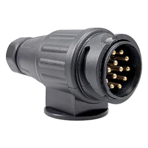 Anhänger Stecker 13 polig 12V 16A KFZ PKW AUTO lang Version Doppel Tülle Ausgang - Afbeelding 1 van 7