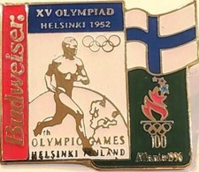 Nice 1996 Atlanta Budweiser 1952 Helsinki Olympic Past Games Sponsor Pin
