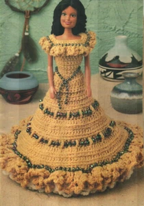 INDIAN DRESS FASHION DOLL DIGEST SIZE CROCHET PATTERN INSTRUCTIONS - Picture 1 of 1