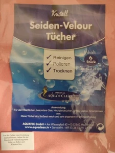 AQUA Clean, Kristall Seiden-Velour Tücher, 6 Skt, ca. 40x35cm, neu - Bild 1 von 5