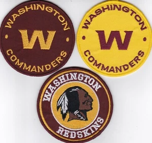 3 WASHINGTON COMMANDERS REDSKINS FOOTBALL 3.5” SEW/IRON PATCH NFL PATCHES - Picture 1 of 1