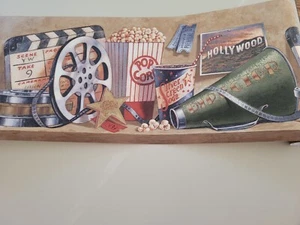 YORK Wallpaper Border Movie Nite Theater premiere Hollywood silver screen film - Picture 1 of 3