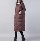 Womens Coats Cotton Down Jacke Long Zipper Winter Warm Thick Korean Style Casual