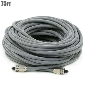 75FT Premium Toslink Male to Male Fiber Optic Optical SPDIF Digital Audio Cable - Picture 1 of 3