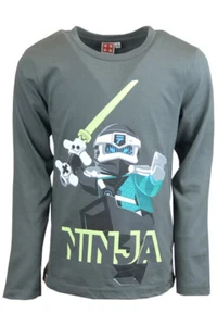 Kinder LEGO NINJA Glow in the Dark Grau Langarm Top Alter 4,6,8,10 Jahre NEU - Bild 1 von 1