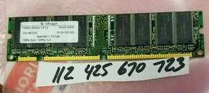 128MB 1RX8 SDRAM SD SYCH PC133 133 CL3 168PIN NON-ECC SINGLE RANK 16X8 8CHIPS - Picture 1 of 1
