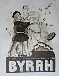 PUBLICITÉ DE PRESSE 1933 BYRRH ILS NOUS ENVOIENT LE DÉJEUNER - Picture 1 of 1