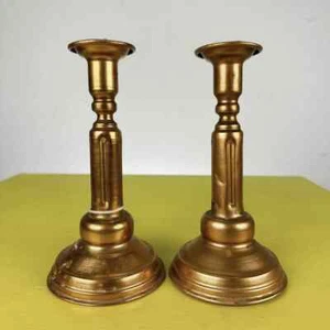 coppia di portacandele in metallo vintage - Bild 1 von 7