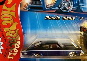 2005 Hot Wheels Muscle Mania 5/5 #105 1965 Chevy Impala Black/Blue w/PR5, NIP SC - Picture 1 of 2