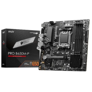 MSI PRO B650M-P AMD B650 Socket AM5 PCIe 4.0 (x16) Micro-ATX Motherboard - Black - Photo 1/5