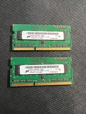 Micron 4 GB (2 x 2GB) 1RX8 PC3-12800S RAM Memory MT8JTF25664HZ-1G6M1 - Image 1 of 2