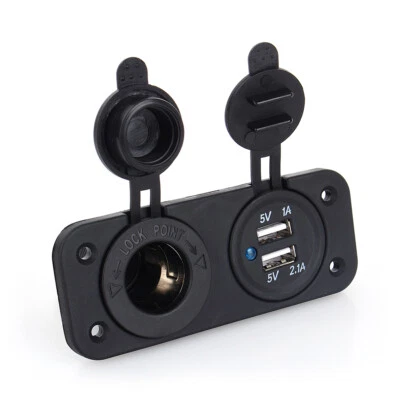 Dual USB Car Cigar Lighter Socket Splitter 12V Charger Power Adapter Outlet - Image 1 of 4