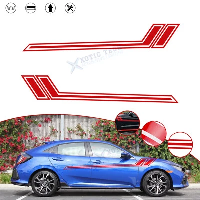 2 peças adesivo de vinil gráfico de porta para-lama lateral estilo corrida vermelho para Nissan 2000-up - Imagem 1 de 4