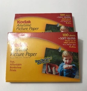 Lot Of 2 Kodak Anytime Picture Paper 100 Sheets Soft Gloss 200 Sheets Total - Picture 1 of 2