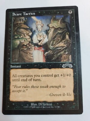 MTG Magic The Gathering Card Scare Tactics Instant Black Exodus 1998 - Image 1 of 2