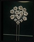 Chiense Hair Accessories handmade filigree miao silver flower headgear hairpin