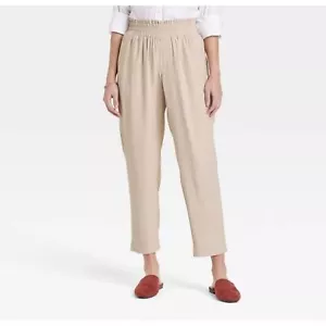 Pantaloni alla caviglia pull-on donna New Day donna arricciati a vita marrone taglia XL - Foto 1 di 9