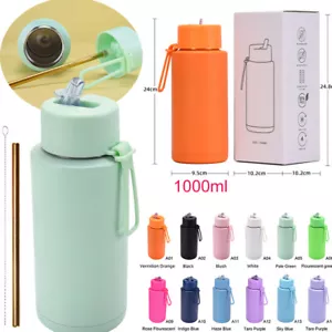 1L Stainless Steel Water Bottle Vacuum Insulated Double Wall Sports Thermos Gym - Picture 1 of 23