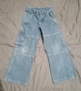 Boys Faded Glory Cargo Pants Blue Jeans Size 6 EUC C9 - Picture 1 of 3