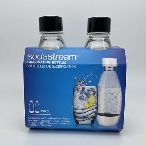 SodaStream .5L Slim Black Carbonating Bottles Twin Pack .5-Liter