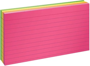 Oxford Neon Index Cards, 3" X 5", Ruled, Assorted Colors, 100 per Pack (40279) - Picture 1 of 8