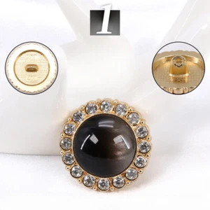 6X Round Buttons Diamond Trim Material for Overcoat Costume Sew Gradient Color - Picture 1 of 17