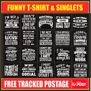 Funny t shirts men's tshirts singlets shirts rude joke tees cotton SIZES: M-5XL - Picture 1 of 22