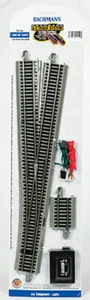 HO Bachmann 44559 Left Hand #6 Remote-Control Turnout Nickel Silver EZ Track - Picture 1 of 1