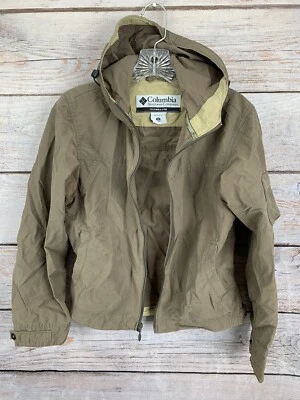 Columbia Brown Lightweight Jacket Hoodie Zip Front Pockets Cotton/Nylon XS - Image 1 of 4