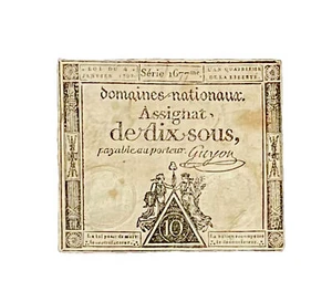FRENCH REVOLUTION PRINTED NOTE 10 Sous Assignat 1792 - Picture 1 of 1
