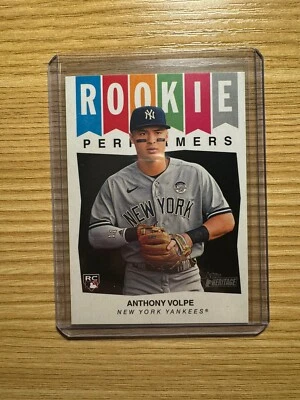 2023 Topps Heritage High Number - Rookie Performers #RP-7 Anthony Volpe (RC) - Image 1 of 2