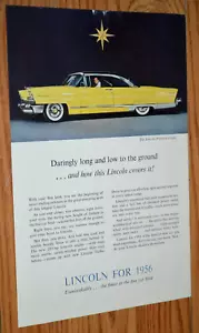 1956 LINCOLN PREMIERE COUPE ORIGINAL VINTAGE ADVERTISEMENT PRINT AD-56 - Bild 1 von 1