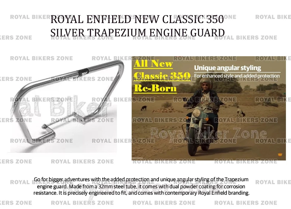 Set Paramoteur Chrome Original kxa00008 ROYAL ENFIELD Meteor/Classic/Bullet