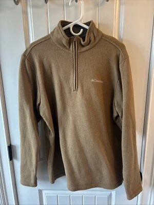 columbia 1/4 zip pullover Sweatshirt Men's Size Large Brown Long Sleeve - Image 1 of 3
