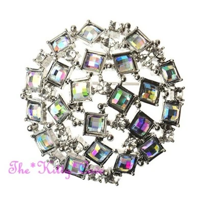 Espumoso Clásico Estilo Abovedado Redondo Aurora Boreal Arco Iris Broche, Pin - Imagen 1 de 4