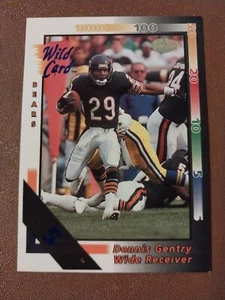 1992 DENNIS GENTRY WILD CARD FIVE 5 STRIPE #143 CHICAGO BEARS BAYLOR - Picture 1 of 2