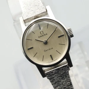 *MINT* Vintage OMEGA Geneve Cal.485 Hand Winding Silver Dial Women Watch - Picture 1 of 14