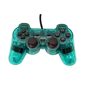 Lot Of 10 Wiired Replacement Controller Transparent Teal Green For PlayStation 2 - Picture 1 of 5